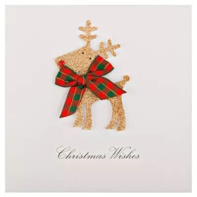 Buy Tesco Luxury Glittered Reindeer Christmas Cards, 6 Pack from our ...