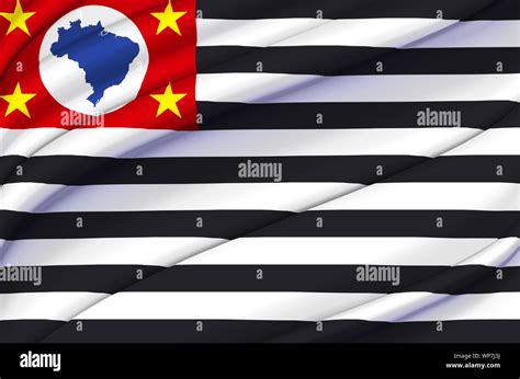 Sao Paulo waving flag illustration. Brazilian states. Perfect for ...