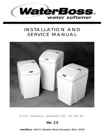 WaterBoss 700 Installation and Service Manual | Manualzz