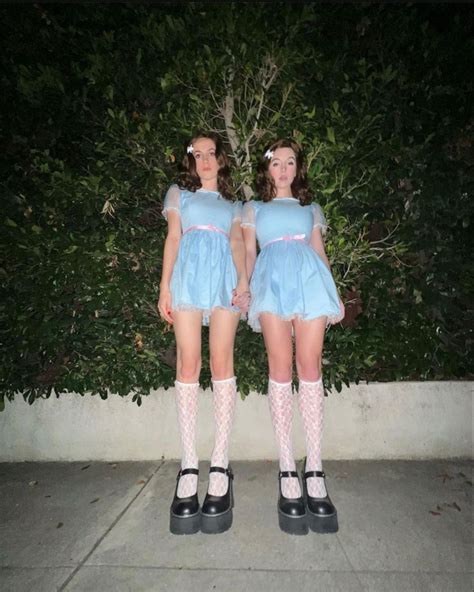 Sydney Sweeney and Maude Apatow as the twins from the Shining | Celebrity halloween costumes ...