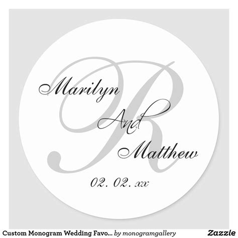 Custom Monogram Wedding Favor Sticker | Zazzle | Custom wedding ...