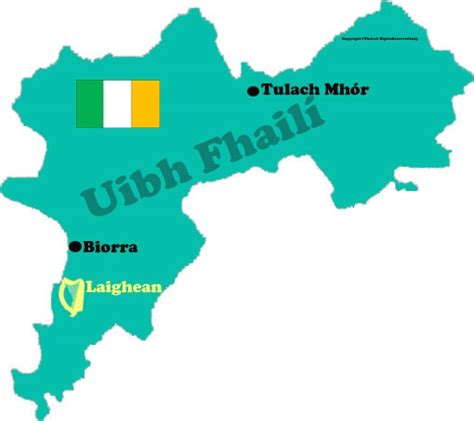 Offaly county map with towns and flag