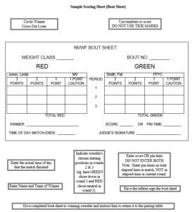 14 Free Wrestling Score Sheet Templates - Printable Samples