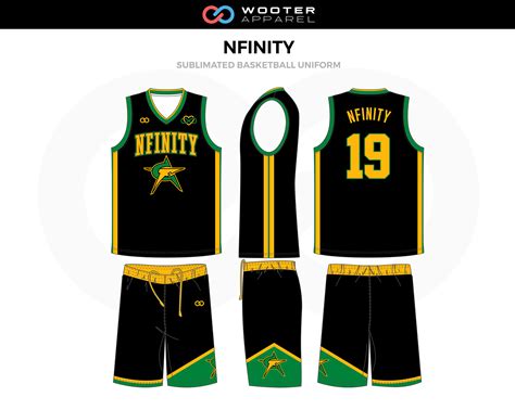 Nfinity Black, Yellow, Green Custom Basketball Uniforms, Jerseys, Shorts | Basketball uniforms ...