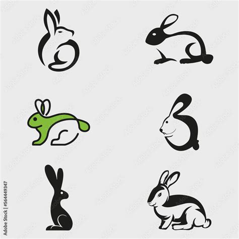 collection set of Rabbit vector cartoon icons. Isolated cartoon set ...