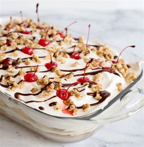 No Bake Luscious Banana Split Dessert - My Incredible Recipes