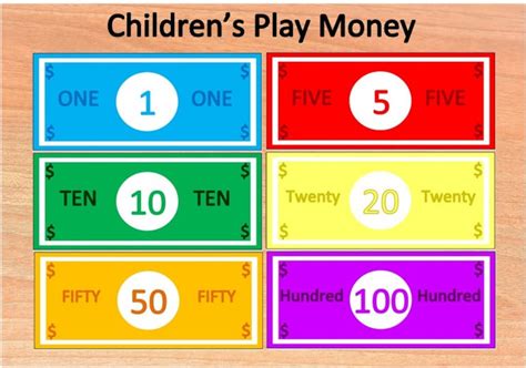 10 Hilarious Children's Play Money Printable Free