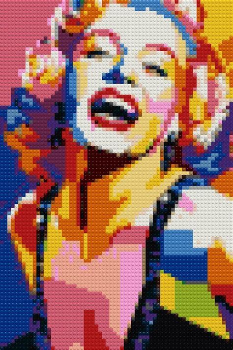 Marilyn Monroe Mosaic Wpap Style Portrait 30x20″ (77x51 cm) / Pixel ...