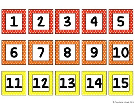 Printable Numbers 1-31 by Phys Ed is a Hoot | TPT