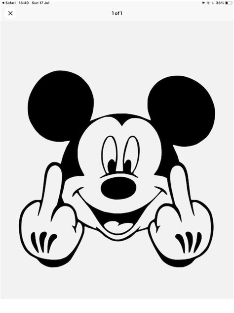 Mickey Mouse Rude Funny Middle Finger Decal - Etsy UK