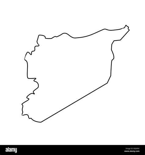 Map of Syria - outline. Silhouette of Syria map illustration Stock ...