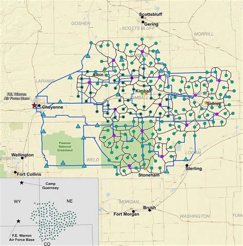 Cool map of the active missile silos in western Nebraska / NE Colorado ...