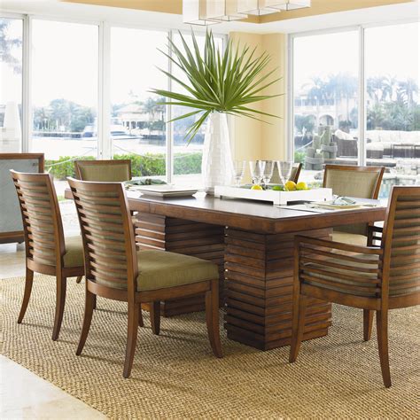 Tommy Bahama Home Ocean Club 536-876C Double Pedestal Peninsula Dining ...