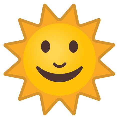 Sun with face Icon | Noto Emoji Travel & Places Iconset | Google