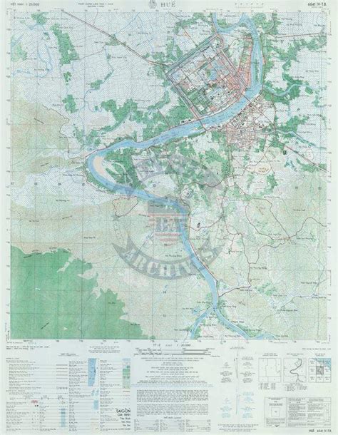 Hue City, Vietnam 1:25,000 Topographical Map – Battle Archives