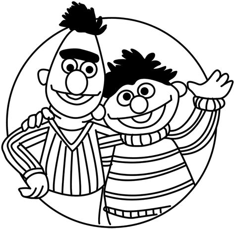 bert and ernie coloring page - Clip Art Library