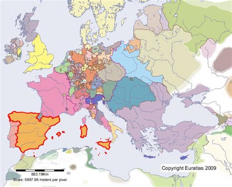 Euratlas Periodis Web - carte de Espagne en l'an 1500