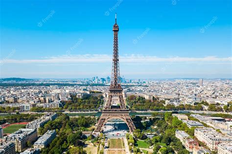 Premium Photo | Eiffel tower aerial view paris