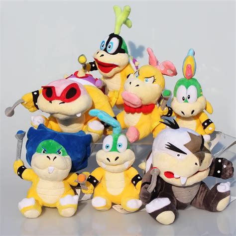 7pcs/set Super Mario Koopalings Plush Toys Wendy LARRY IGGY Ludwig Roy Morton Lemmy bowser O ...