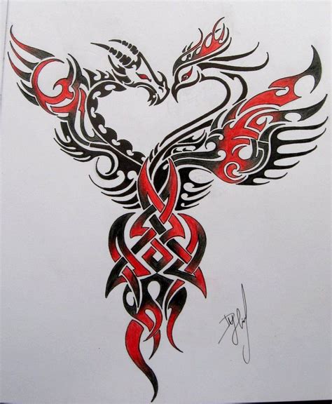 dragon and phoenix....idea love it....desgin not so much | Phoenix tattoo design, Dragon tattoo ...