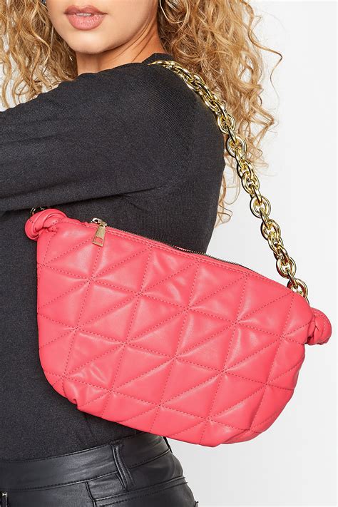 Pink Quilted Shoulder Bag | Yours Clothing