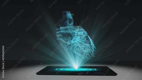 Heart health projection futuristic holographic display hologram ...