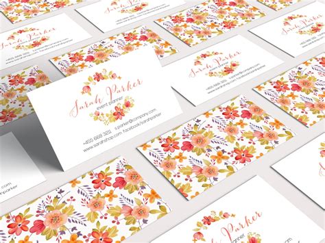 Floral Business Card Design Ready to print 2 Sides