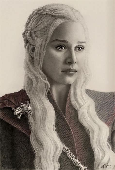 Daenerys Targaryen Drawing by Vanessa Cole