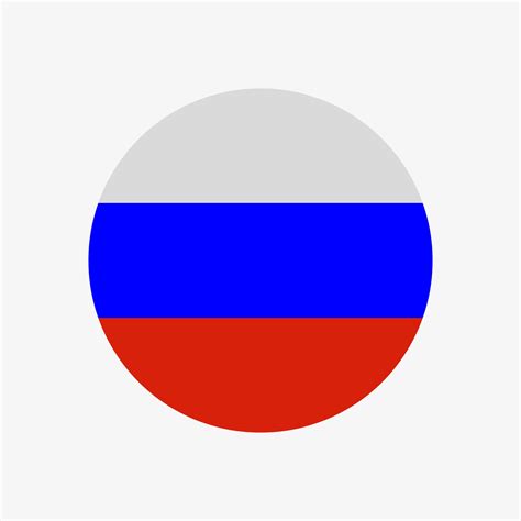 icono de vector de bandera rusa redonda aislado sobre fondo blanco. la bandera de rusia en un ...
