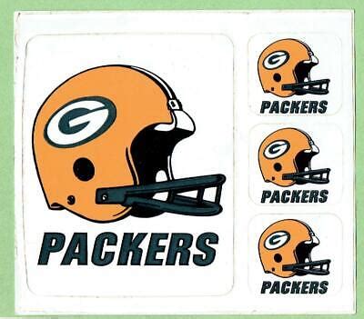 GREEN BAY PACKERS ~ Vintage Sheet of Logo Stickers | eBay