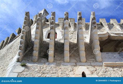 Castle machicolations stock image. Image of medieval - 28444855