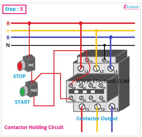 Contactor holding circuit with Push Button Switch - ETechnoG