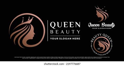 Set Beauty Queen Logo Design Woman Stock Vector (Royalty Free ...