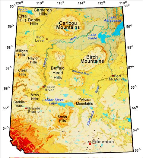 Relief and physiography of northern Alberta | Download Scientific Diagram