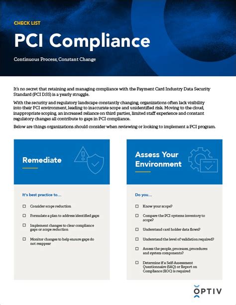 PCI Compliance Checklist | Optiv