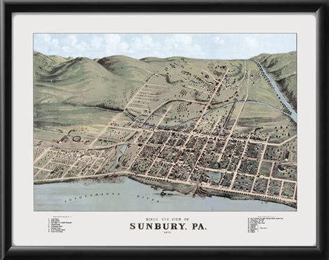 Sunbury PA 1876 Restored Map | Vintage City Maps