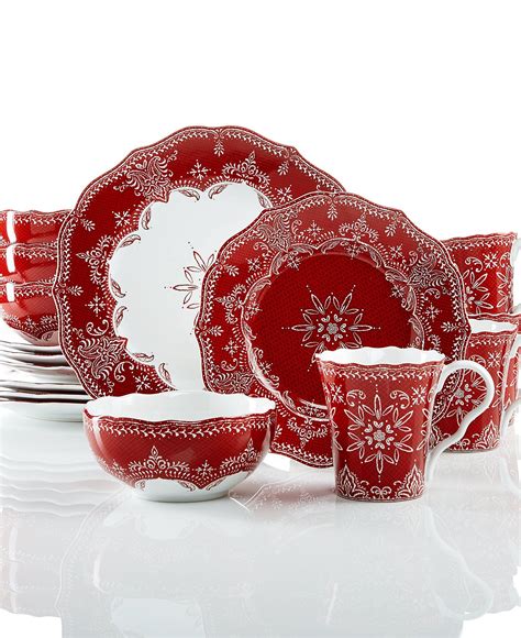 222 Fifth Winter Lace Collection - Dinnerware - Dining & Entertaining - Macy's | Christmas ...