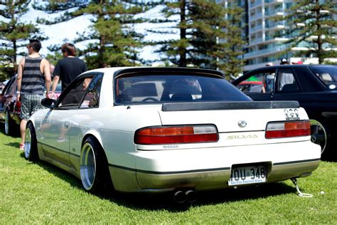 Nissan S13 custom wheels Riverside R106 14x8.0, ET -23, tire size 185/ ...