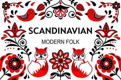 Scandinavian Folk Art Flowers - Arts Deco