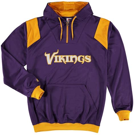 Majestic Minnesota Vikings Purple Big & Tall 1/4-Zip Pullover Hoodie