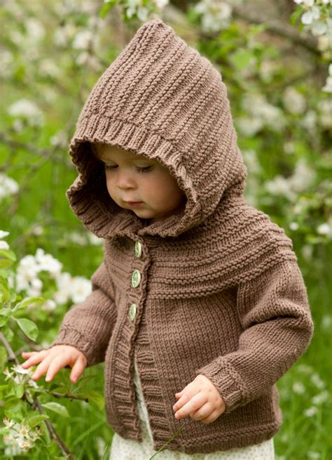 Knitting Pattern for Odette Hoodie - Baby or Child Baby Boy Knitting ...