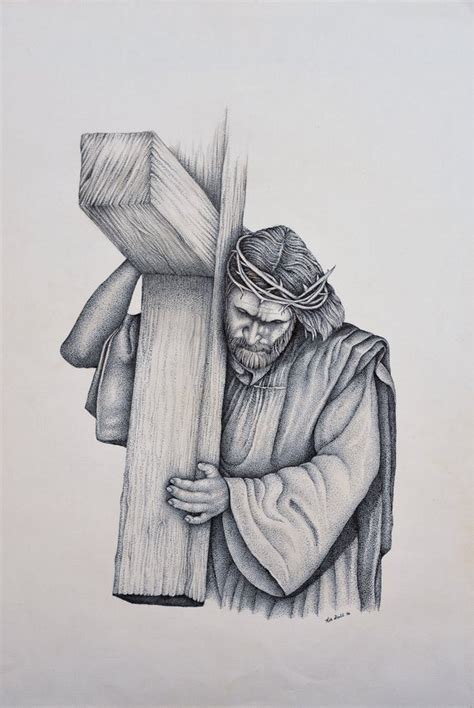 carrying the cross images - Google Search in 2020 | Cross drawing, Church art, Drawings