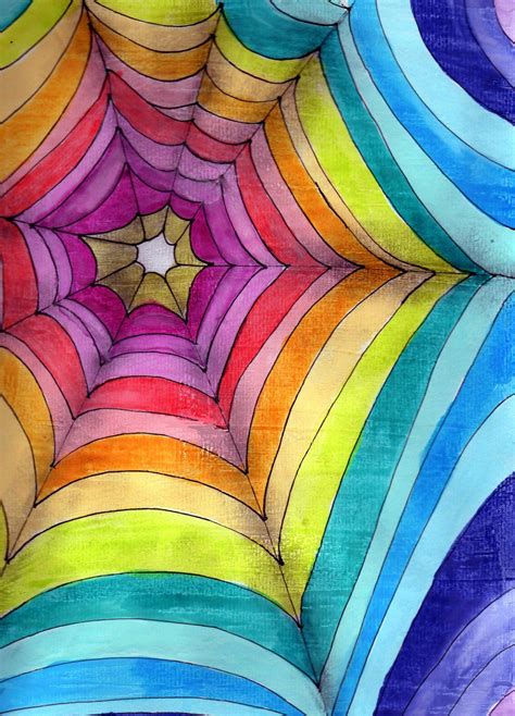 Colorful Web by Elizabethjunean.deviantart.com on @deviantART | Op art lessons, Elementary art ...