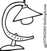 130 Line Drawing Cartoon Desk Lamp Clip Art | Royalty Free - GoGraph