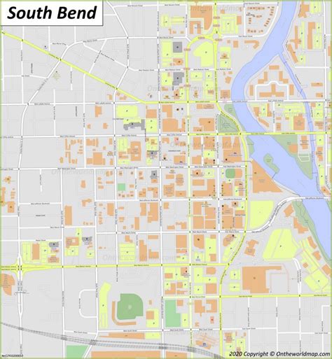 South Bend Downtown Map - Ontheworldmap.com