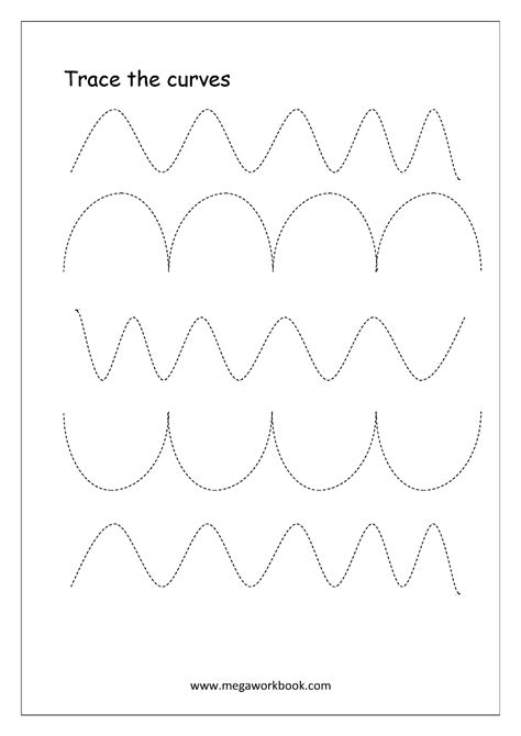 Free Printable Pre-Writing Tracing Worksheets For Preschoolers - Line Tracing - Curve Tracing ...