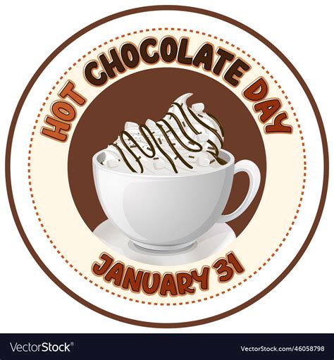 Hot chocolate day banner design Royalty Free Vector Image