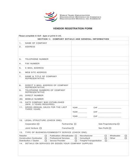 FREE 6+ Vendor Registration Forms in PDF | Excel | MS Word