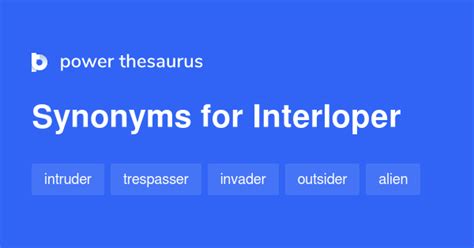 Interloper synonyms - 479 Words and Phrases for Interloper