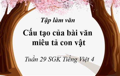 Soạn bài Tập làm văn lớp 4: Cấu tạo của bài văn miêu tả con vật trang ...